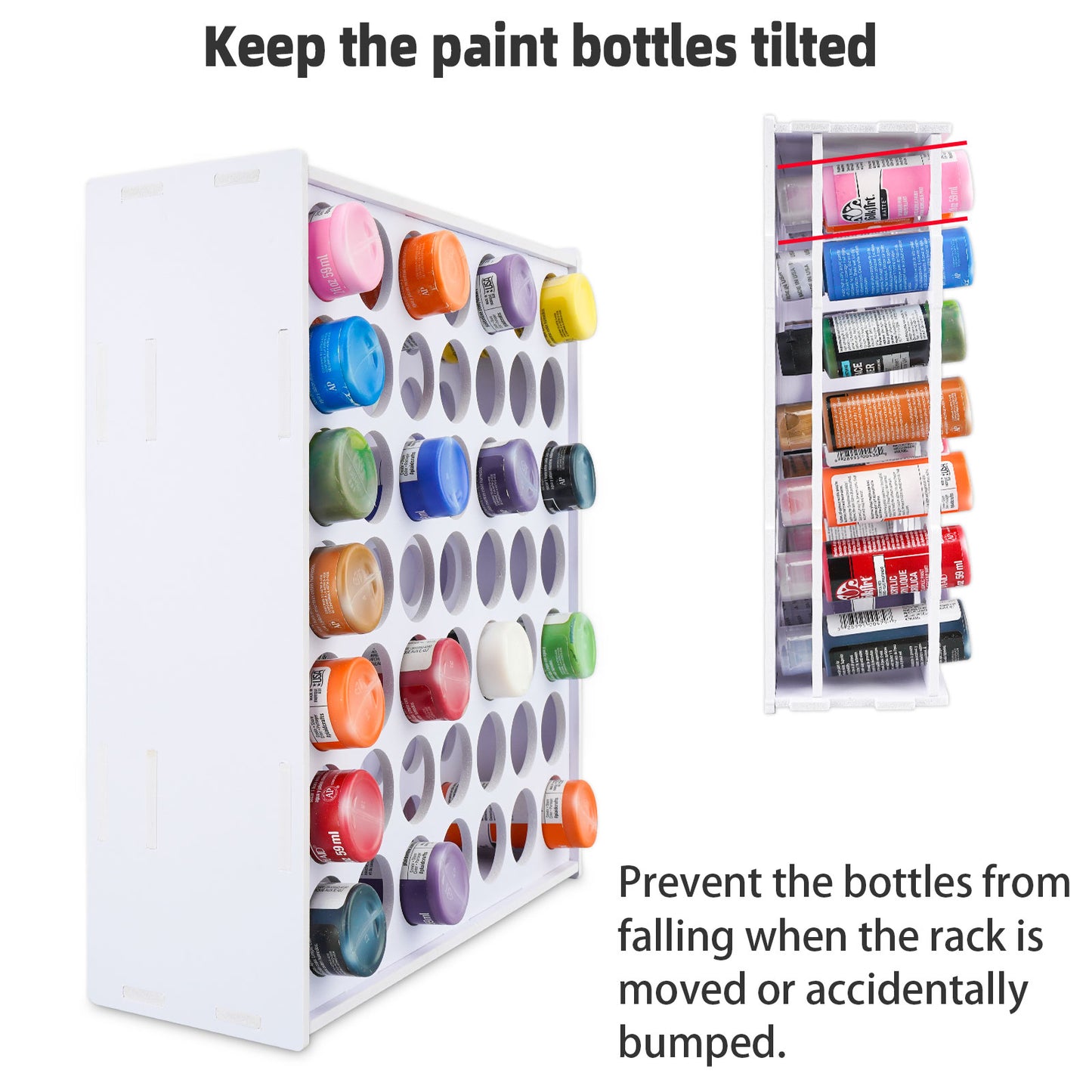 49 Holes Paint Rack for 2oz Acrylic Bottles