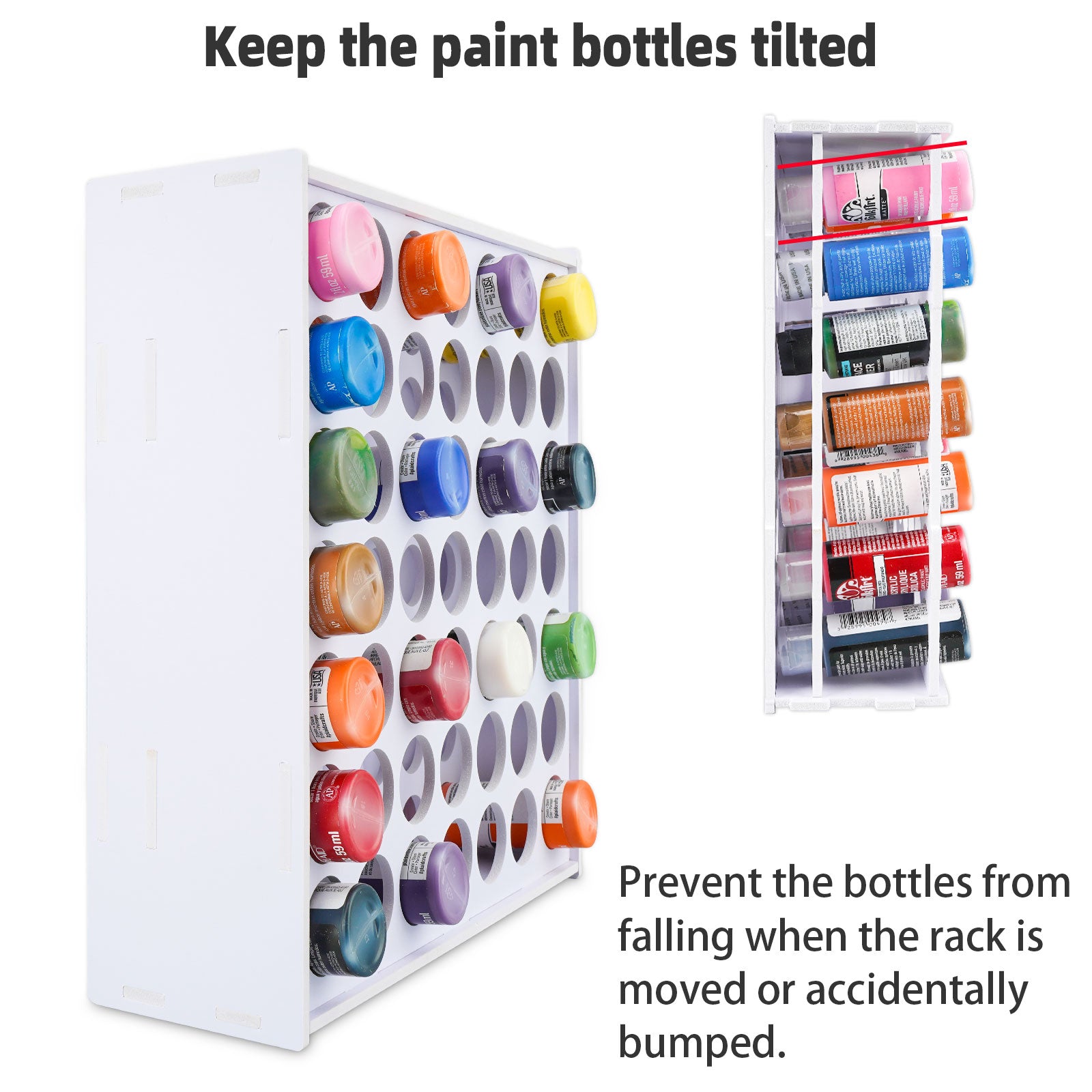 Craft Paint Bottle Holder, 2 Oz Acrylic Paint Bottles