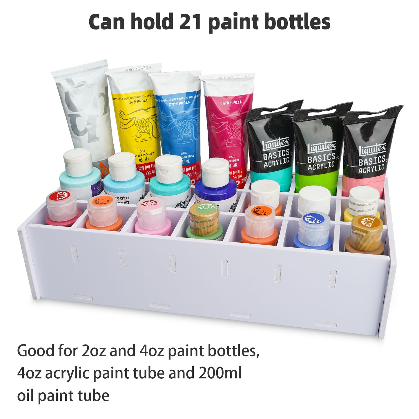 21 Slots Paint Tubes Paint Bottles Storage Rack
