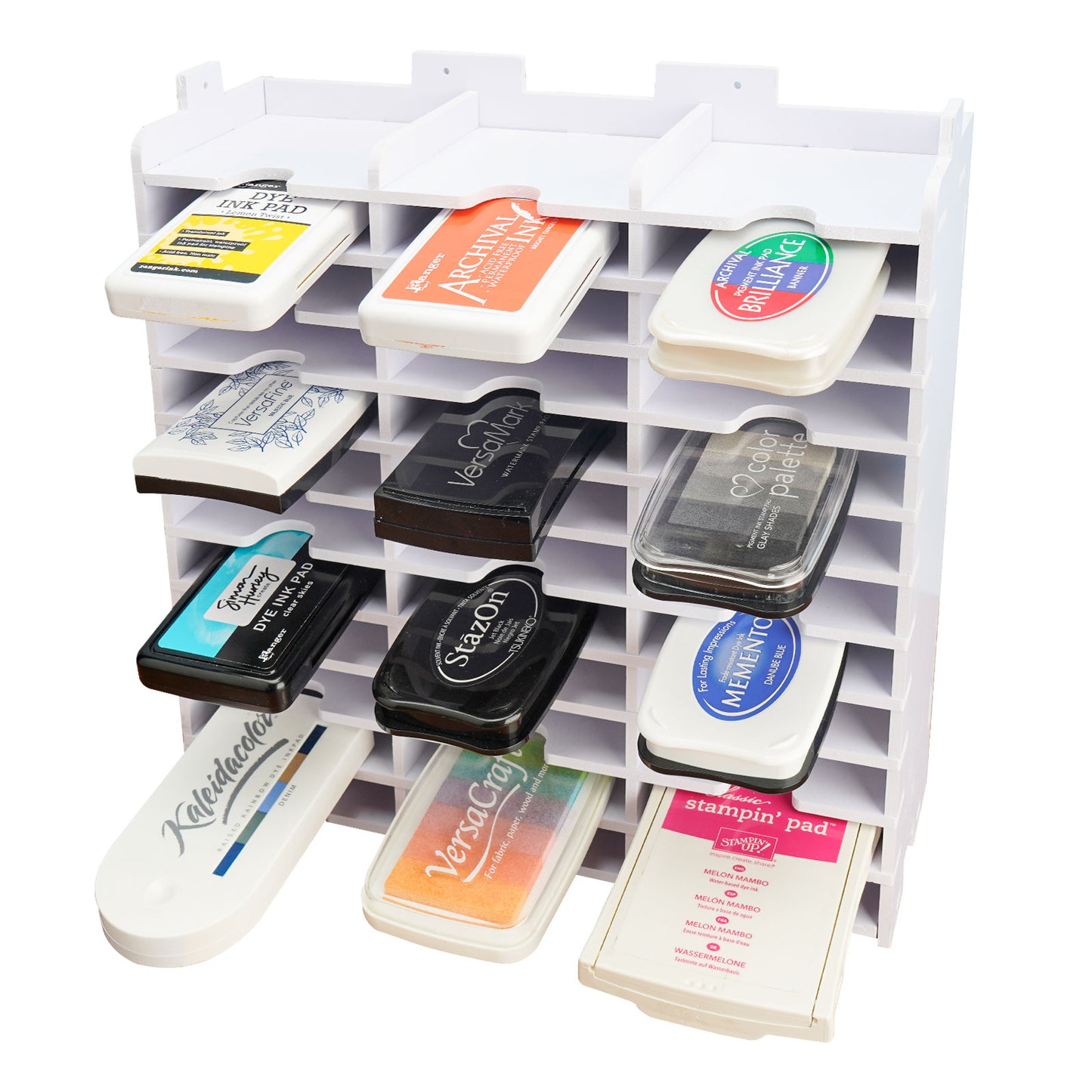 Krafetto Ink Pad Storage Rack, 26 Grids Stamp Pad Organizer Holder  Compatible with Full Size Distress Ink Pads