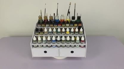 59 Holes Paint Bottles Storage Rack with Cabinet